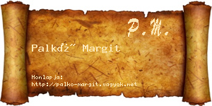 Palkó Margit névjegykártya